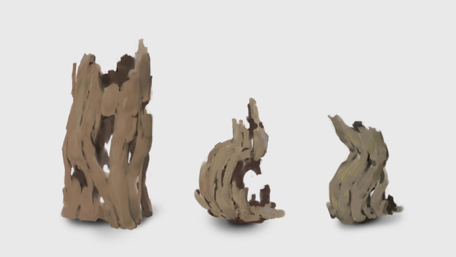 Painted assets of tree stumps